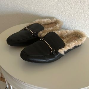 Fuzzy slip on shoes